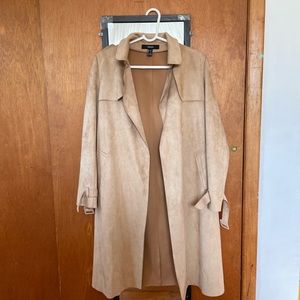 FOREVER21 SMALL SUEDE BEIGE TRENCH COAT
